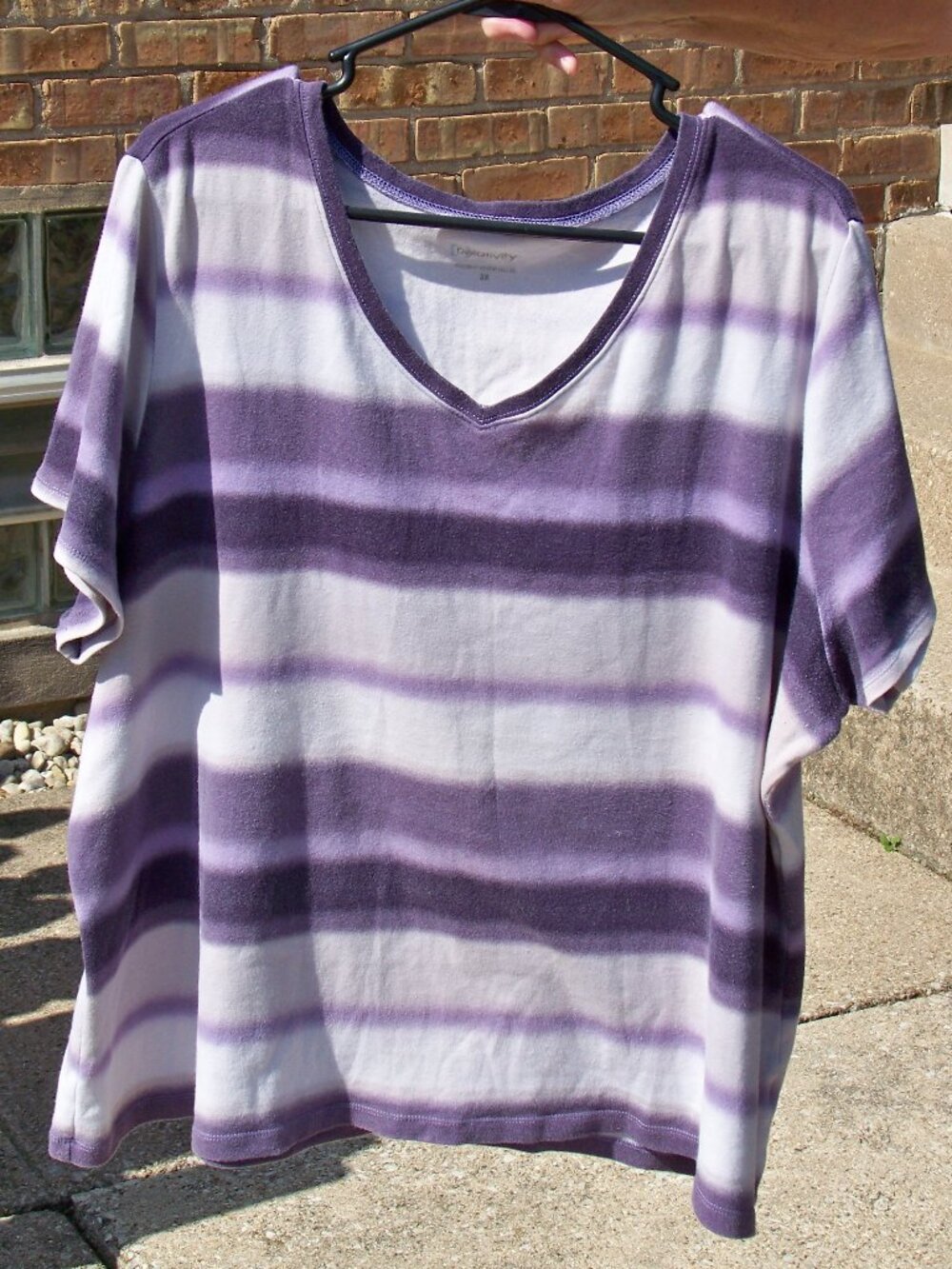 Relativity Women's Purple Striped Top, Size 3X